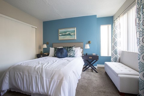 Bedroom at Villas de la Terraza Apartments in Albuquerque NM October 2020